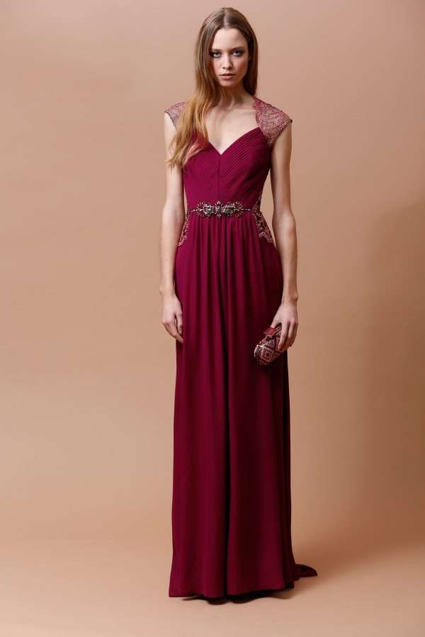 Abito da cerimonia lungo stile impero Badgley Mischka