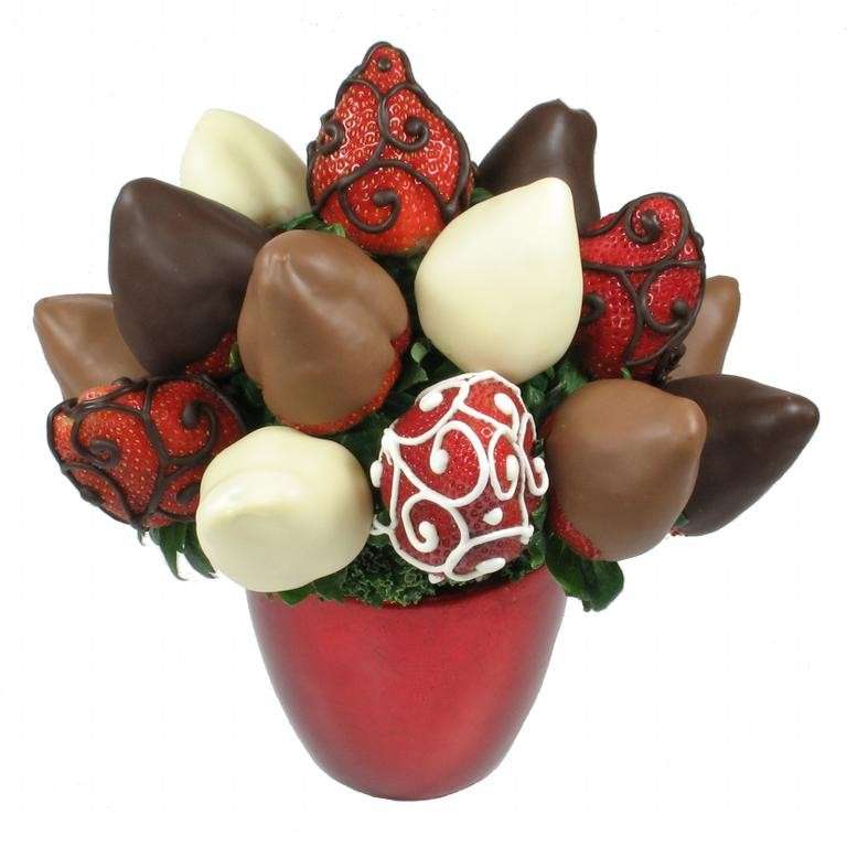 Bouquet di fragole al cioccolato