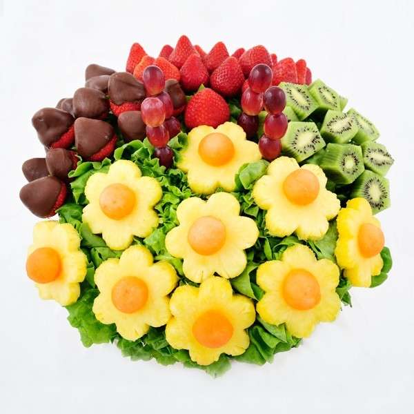 Bouquet realizzato con la frutta
