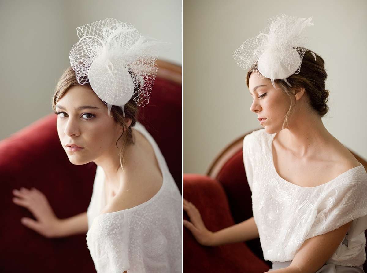 Cappello da sposa con veletta gonfia