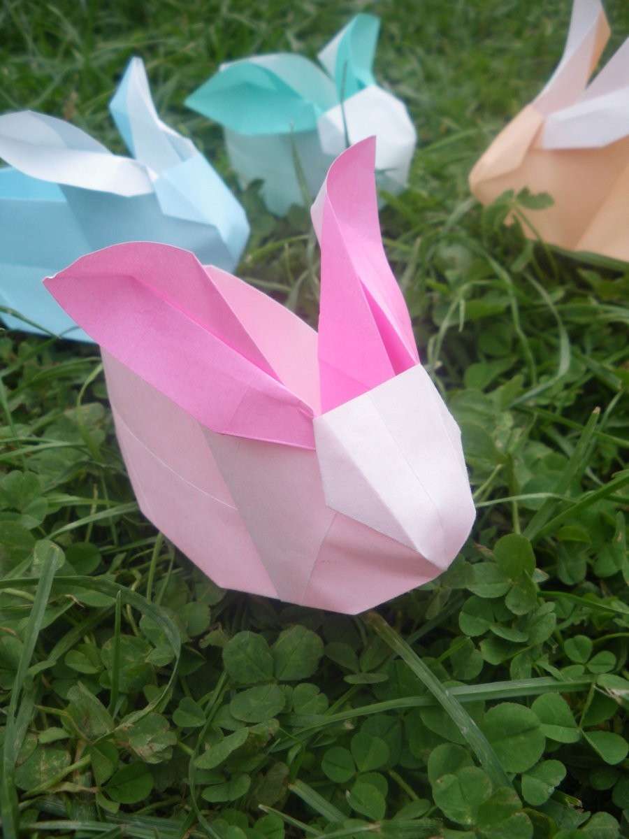 Coniglietti colorati per Pasqua con origami