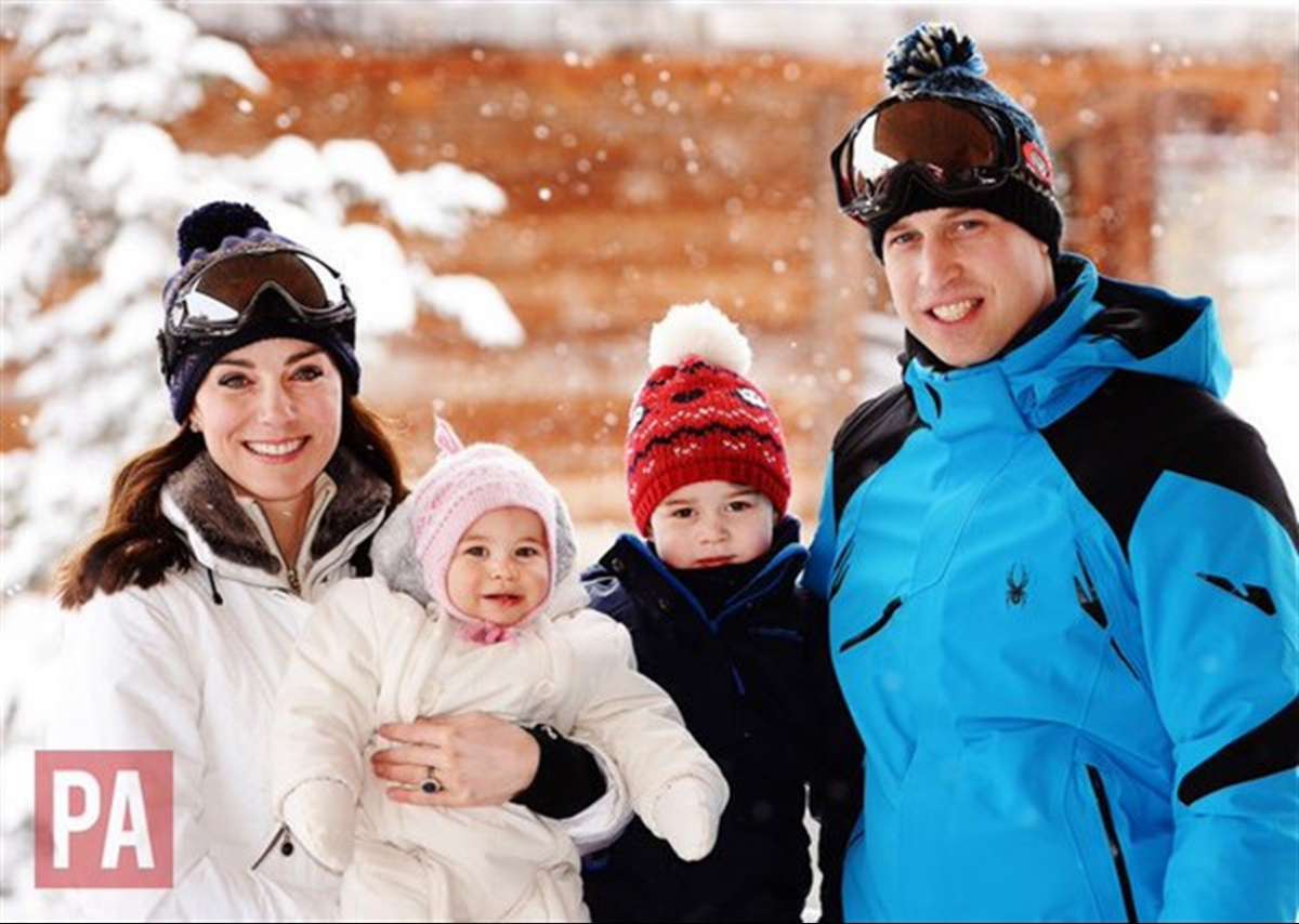 George e Charlotte con Kate Middleton e il principe William