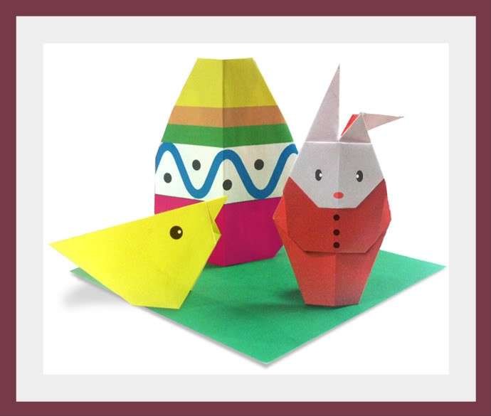 Origami pasquali colorati