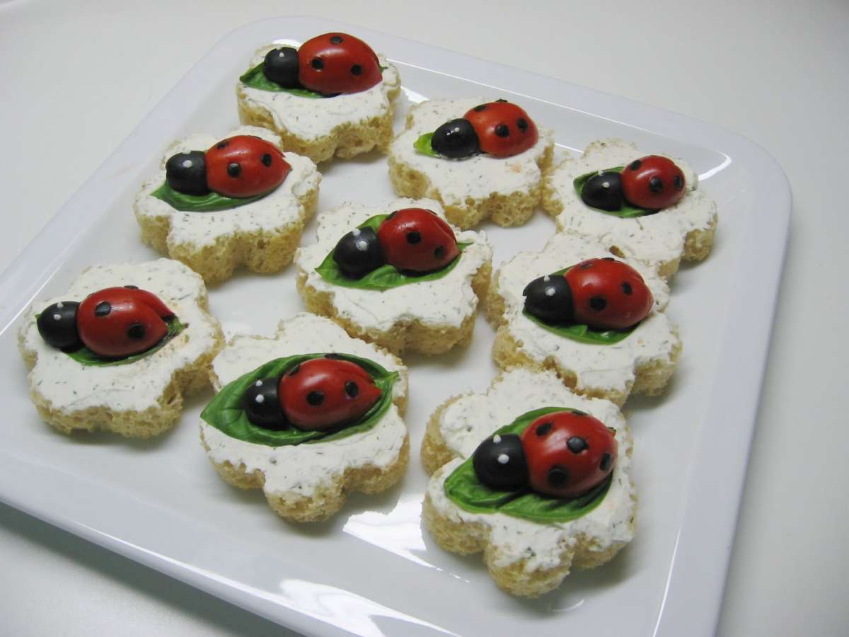 Stuzzichini con piccole coccinelle