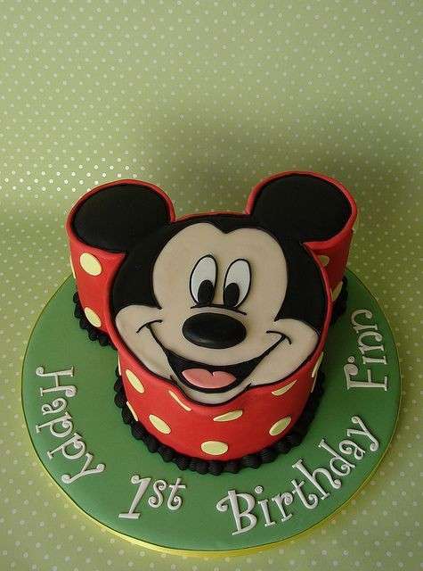 Torta a forma di viso di Topolino