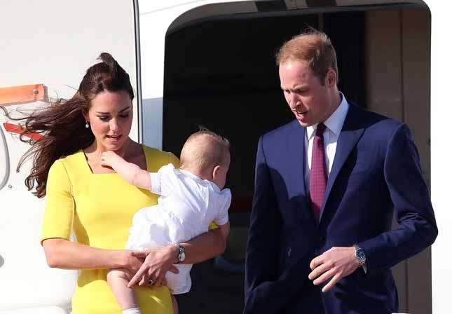 William, Kate e George arrivano in Australia