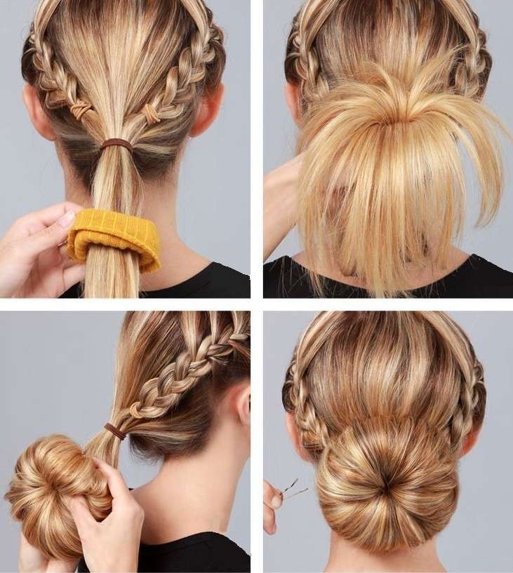 Chignon con treccia laterale