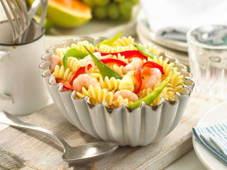 Fusilli freddi con gamberetti