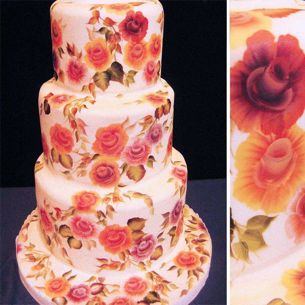 Torta floreale dipinta