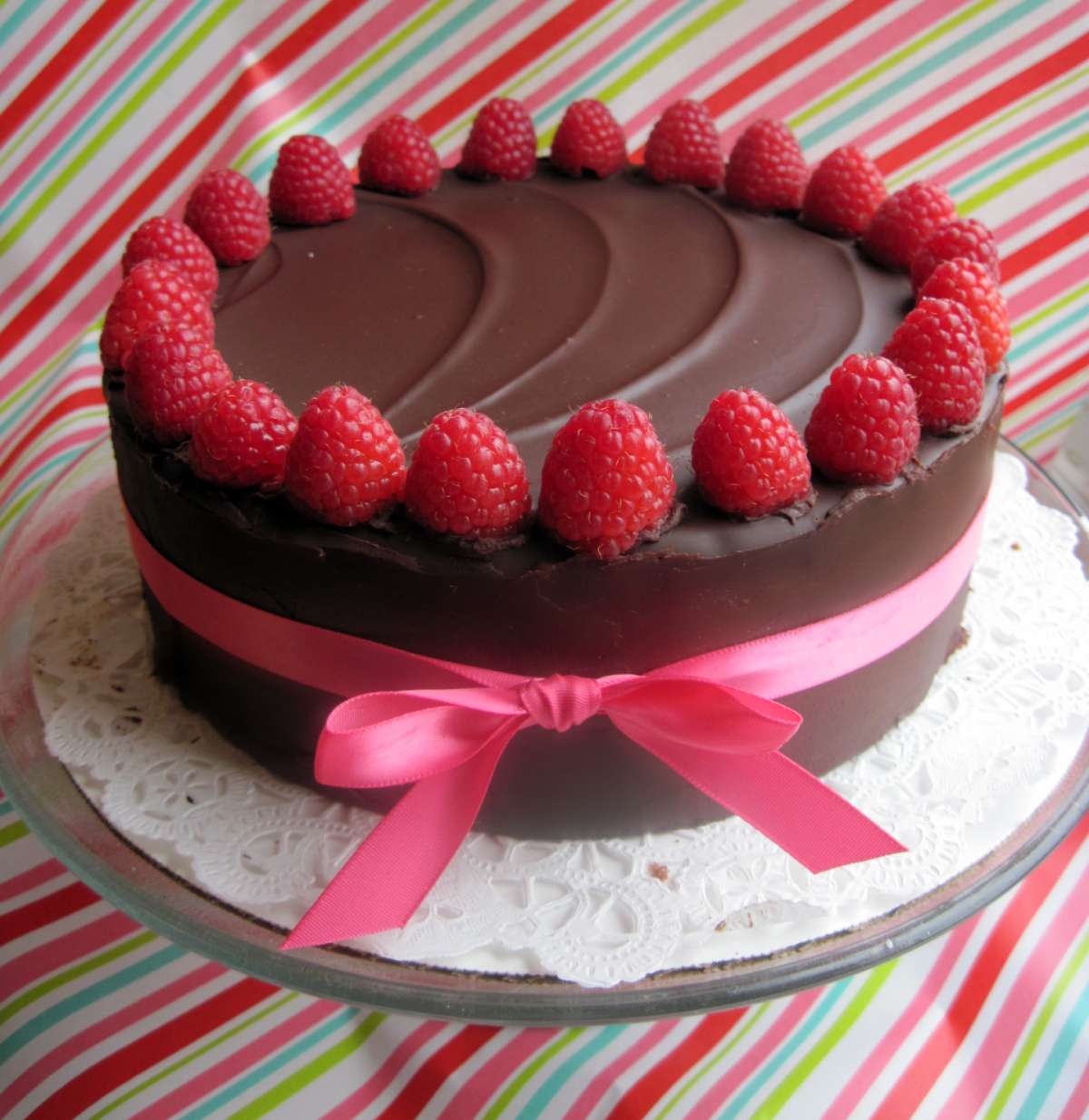 Torta cioccolato e lamponi