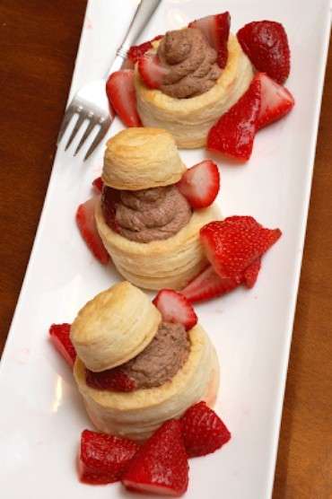 Vol au vent cioccolato e fragole