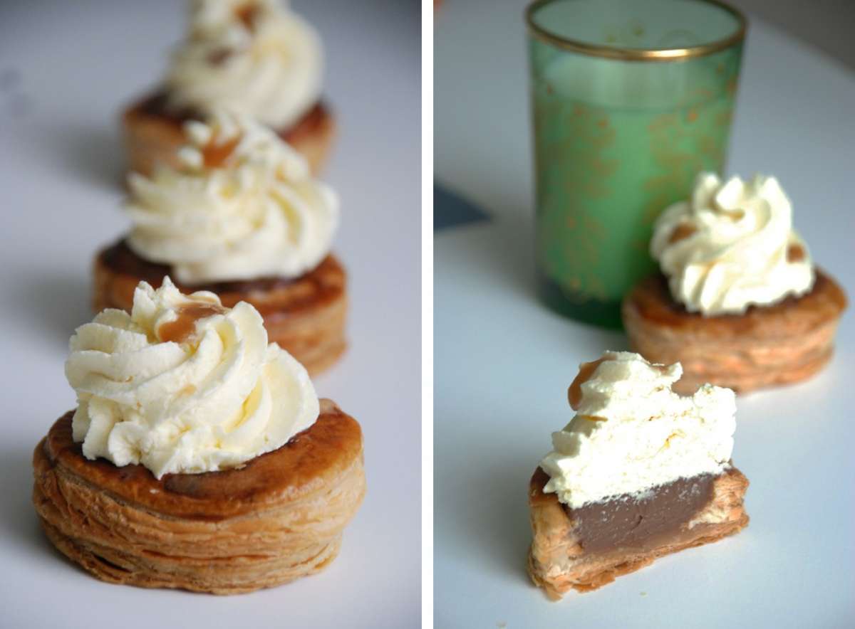 Vol au vent con cioccolato e caramello