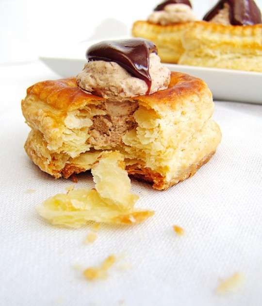 Vol au vent con crema al cioccolato