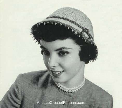 cappellino vintage con bordo a picot