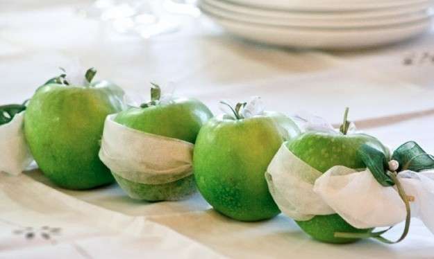 Decorazioni originali con mele verdi