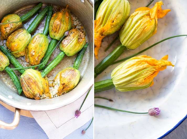 Fiori di zucca ripieni con cous cous