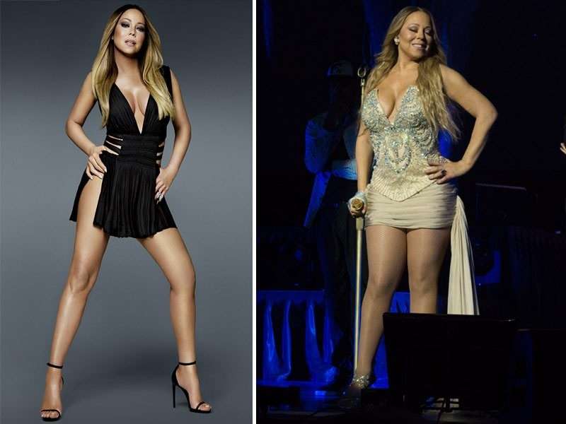 Mariah Carey con e senza Photoshop