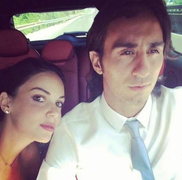 Michela Quattrociocche e Alberto Aquilani in auto