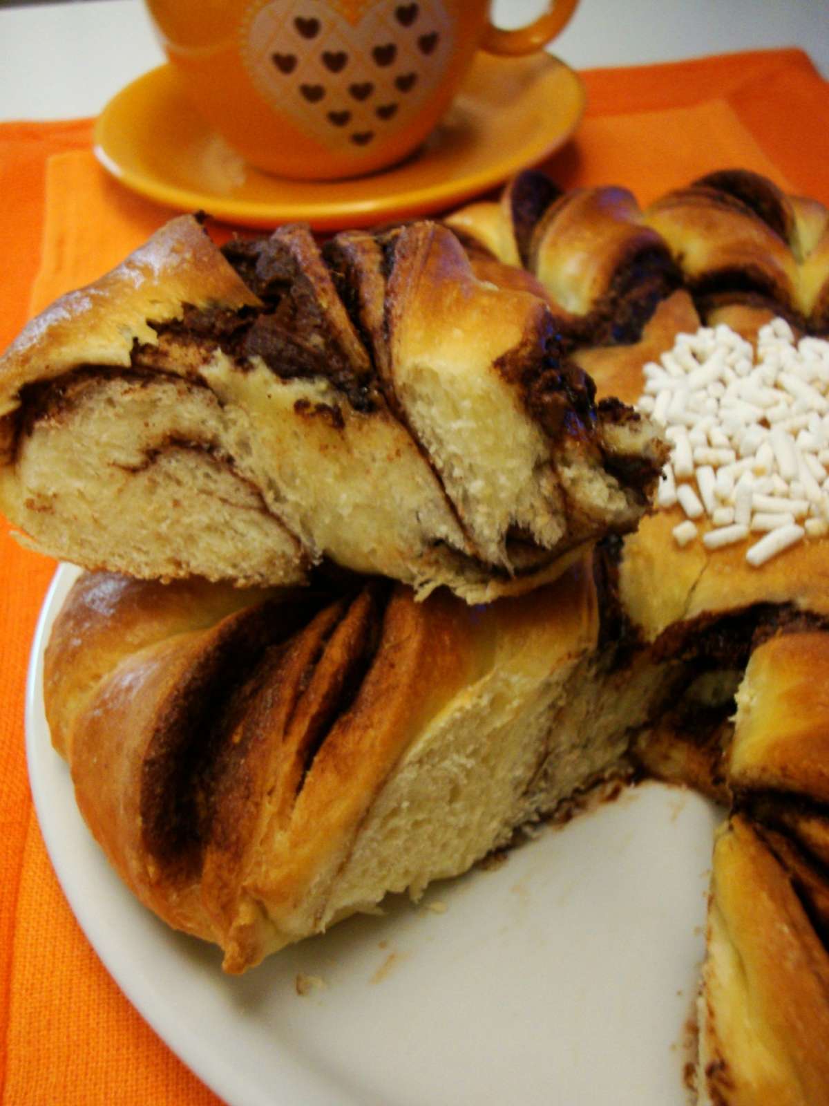 Panbrioche con cioccolato a torta