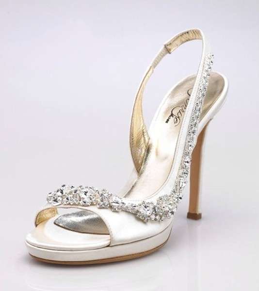 Sandalo da sposa asimmetrico bianco Penrose