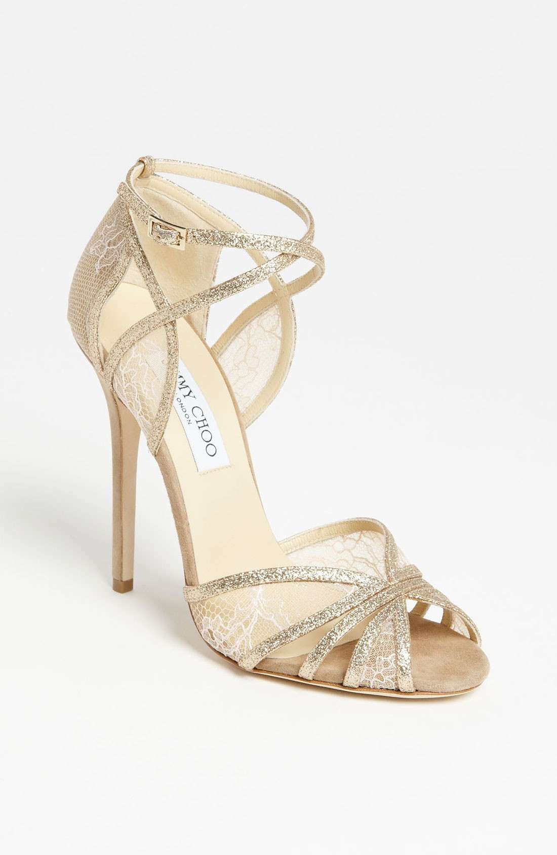 Sandalo intrecciato color oro Jimmy Choo