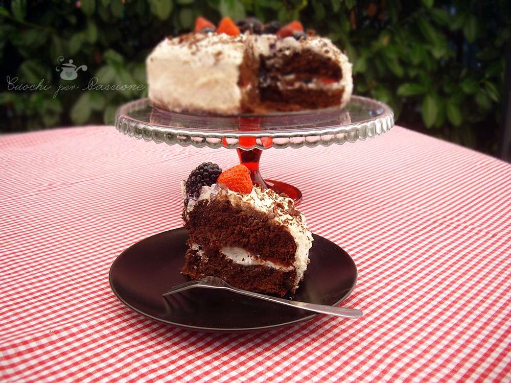 Torta al doppio cioccolato e panna