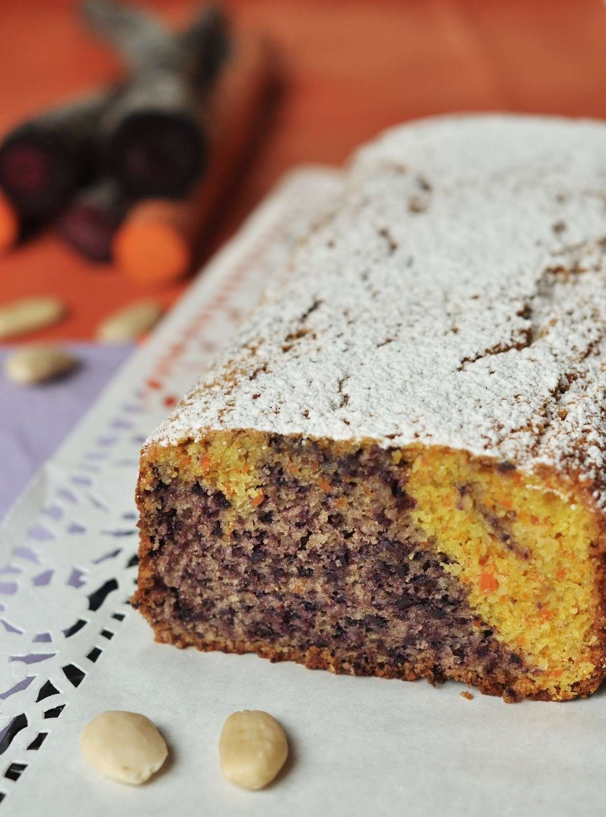 Torta di carote viola