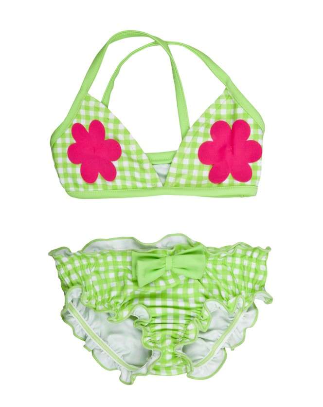 Bikini a quadrettini con fiori