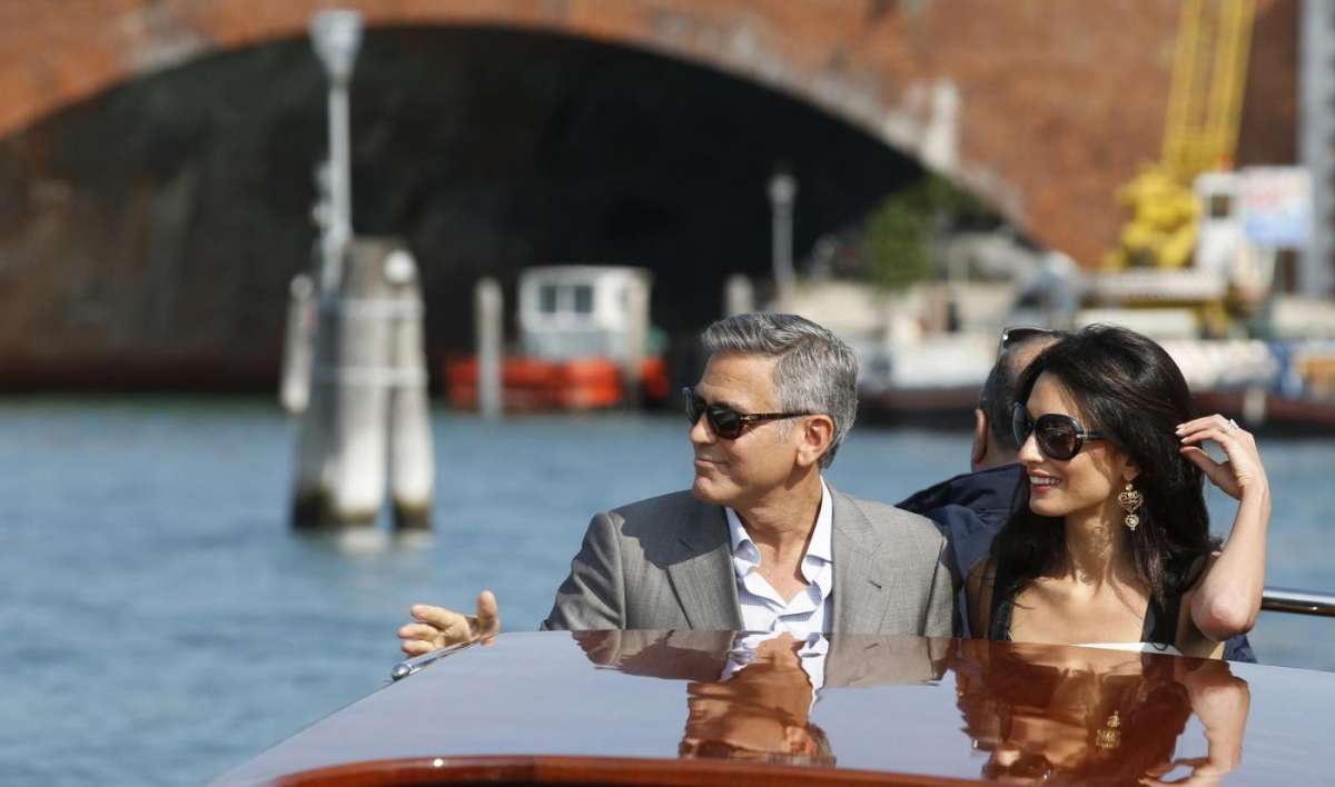 Il divo americano e Amal Alamuddin a Venezia