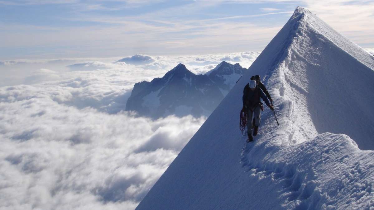 Sulla cima della montagna