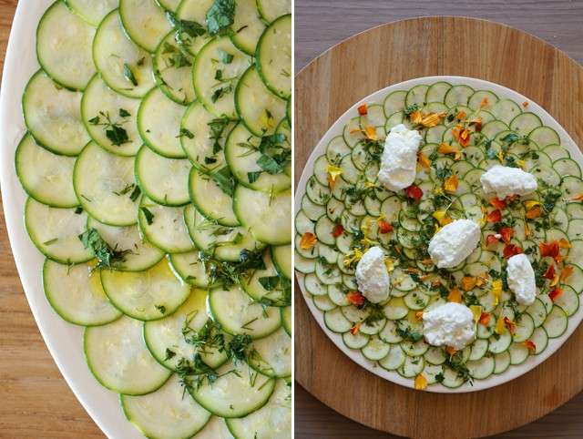 Carpaccio di zucchine con ricotta