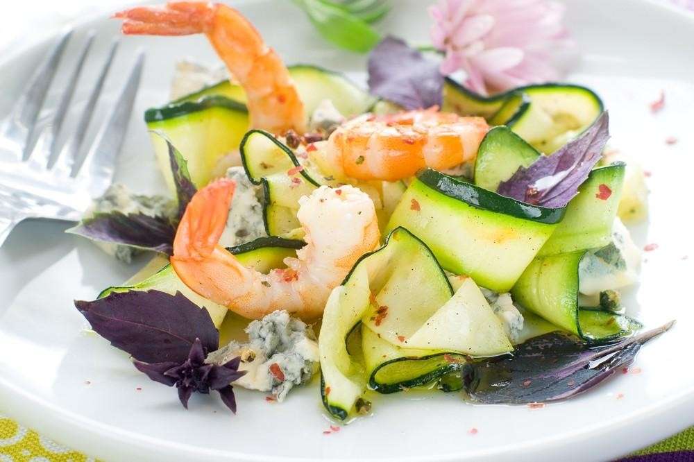 Carpaccio di zucchine e gamberetti