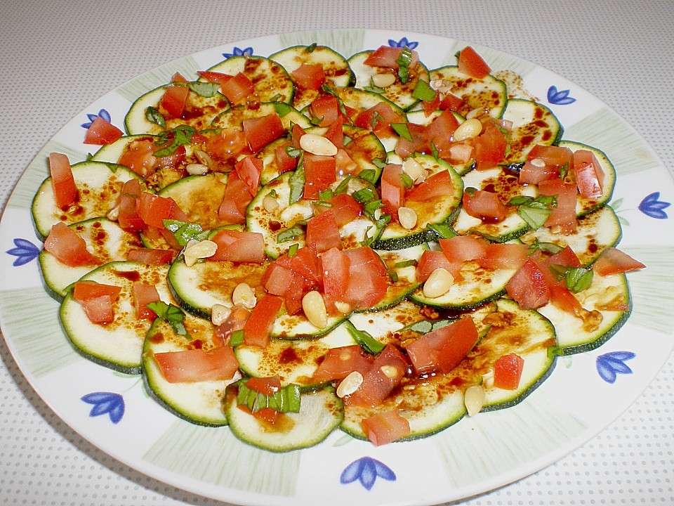 Carpaccio di zucchine e pomodori