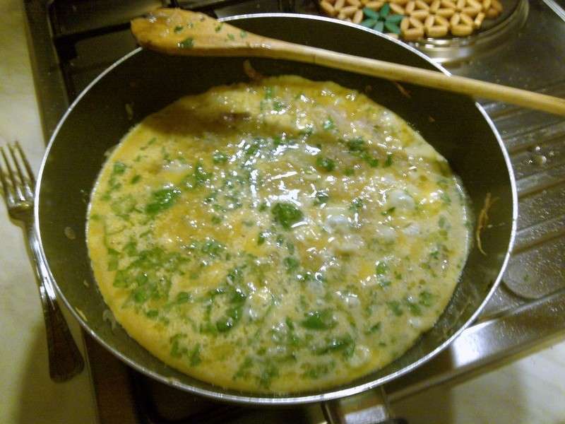 Cottura della frittata di cipolle