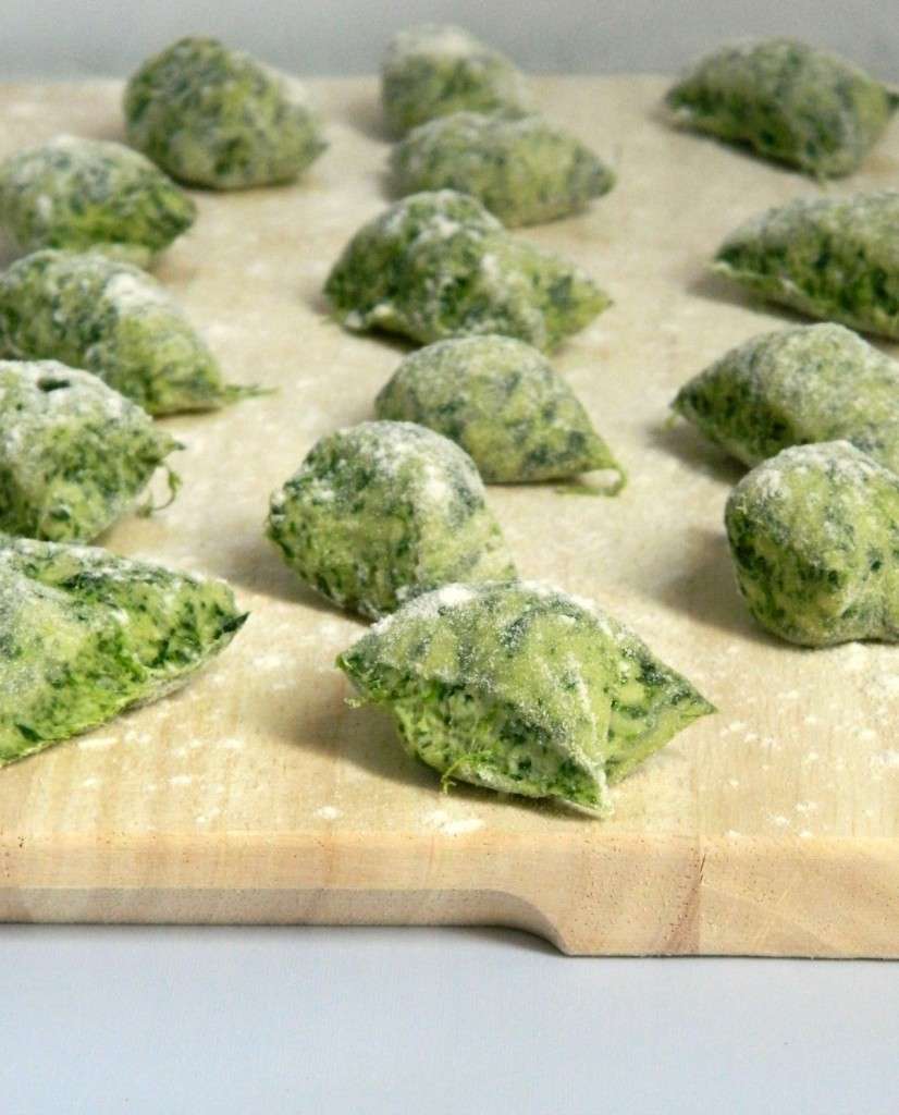 Dettaglio gnocchi di spinaci