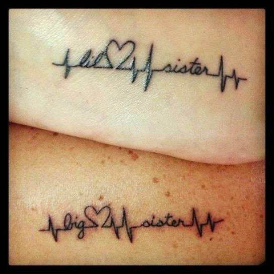 Elettrocardiogramma per tatuaggi per sorelle