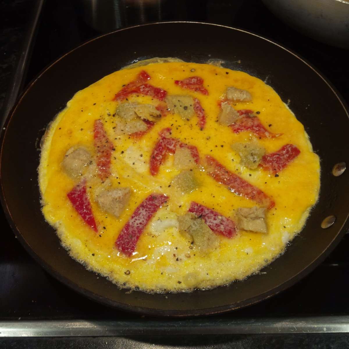 Frittata con carciofi e peperoni