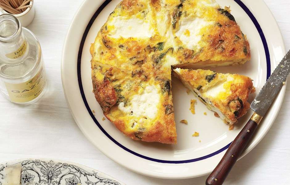 Frittata con cipolle e formaggio