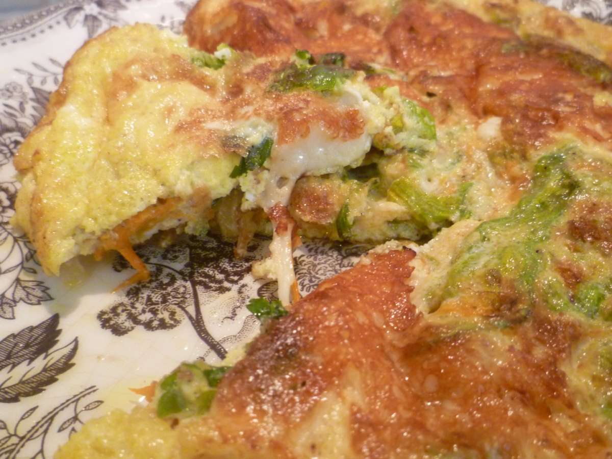 Frittata con fiori di zucca e scamorza