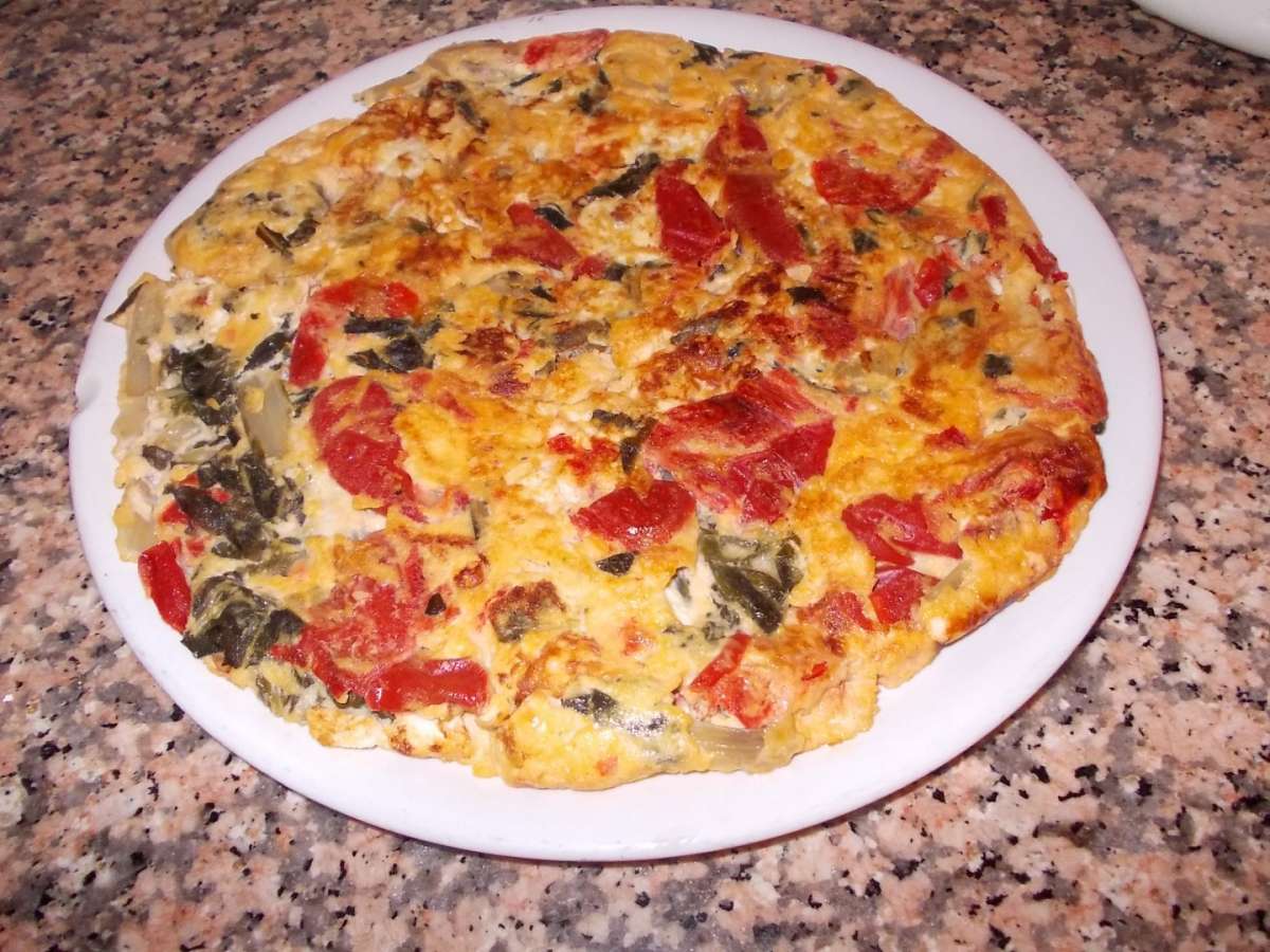 Frittata con peperoni e bietole