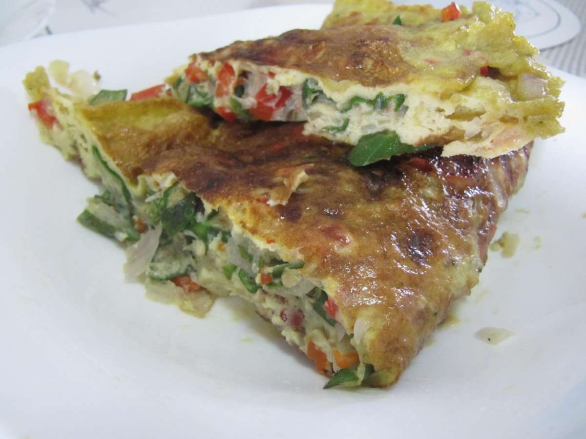 Frittata con peperoni e verdure