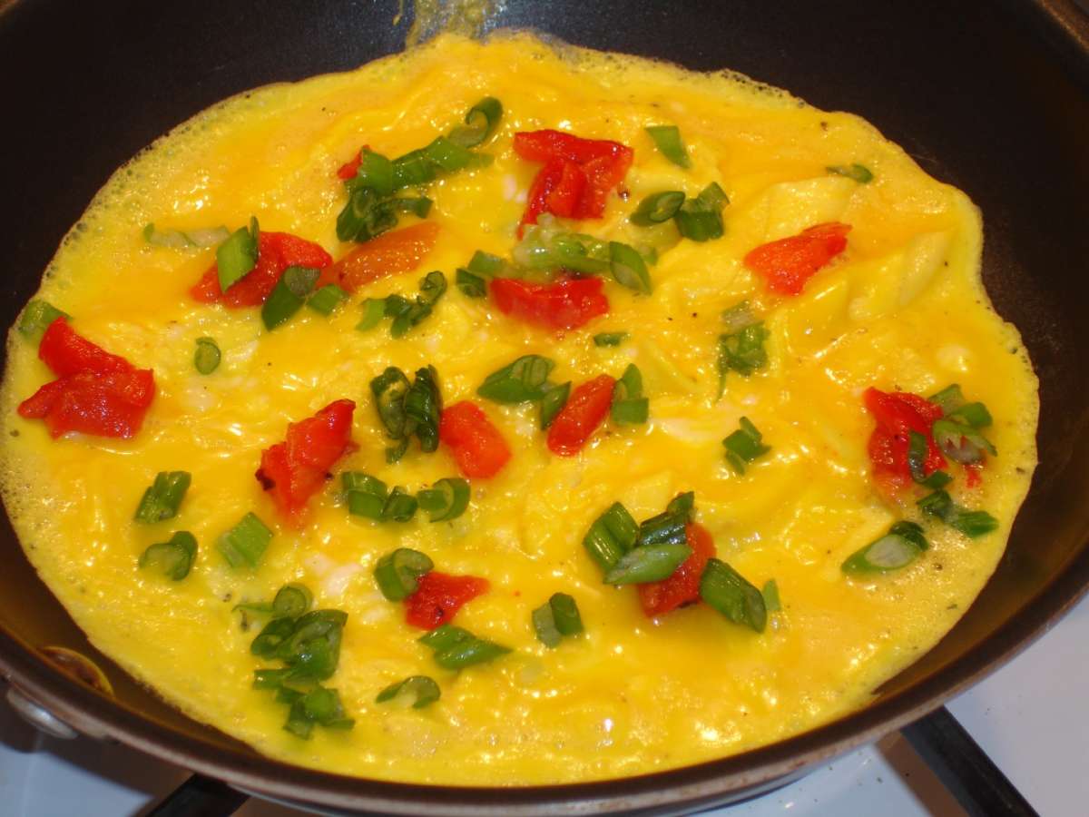 Frittata con peperoni in padella