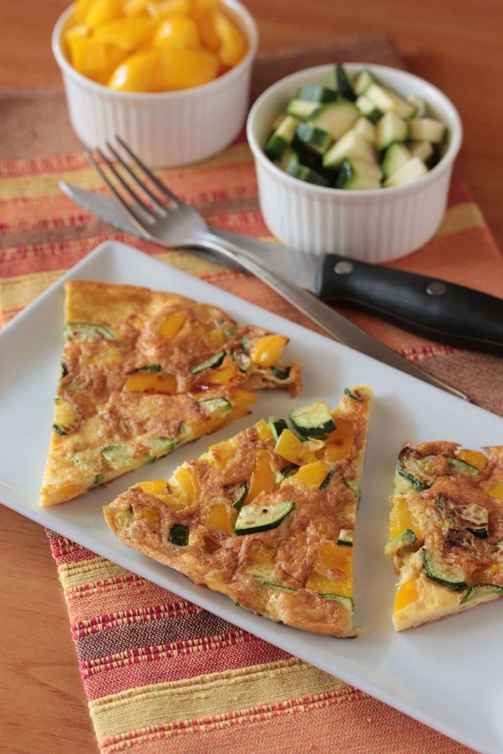 Frittata con zucchine e peperoni