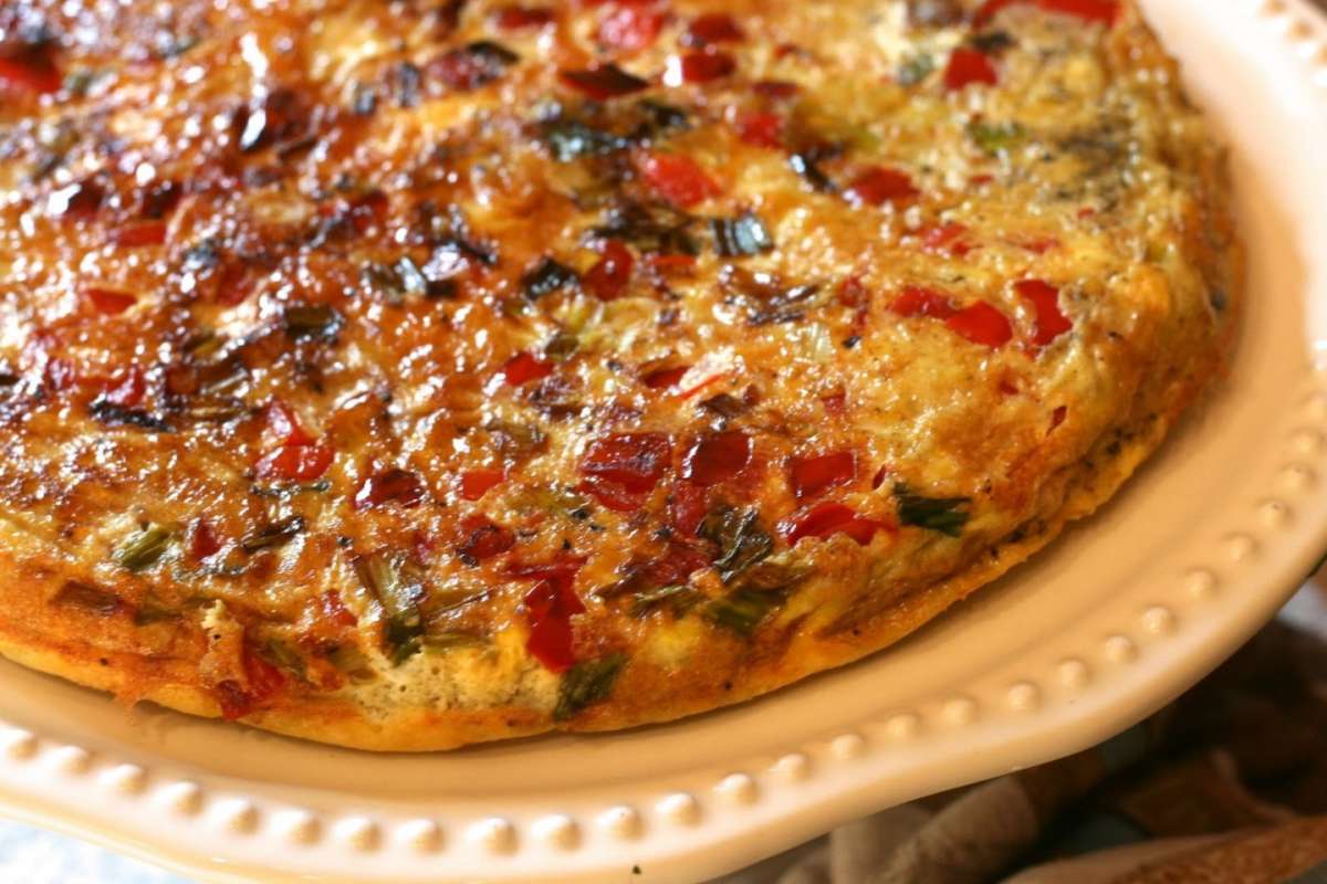 Frittata di cipolle e peperoni