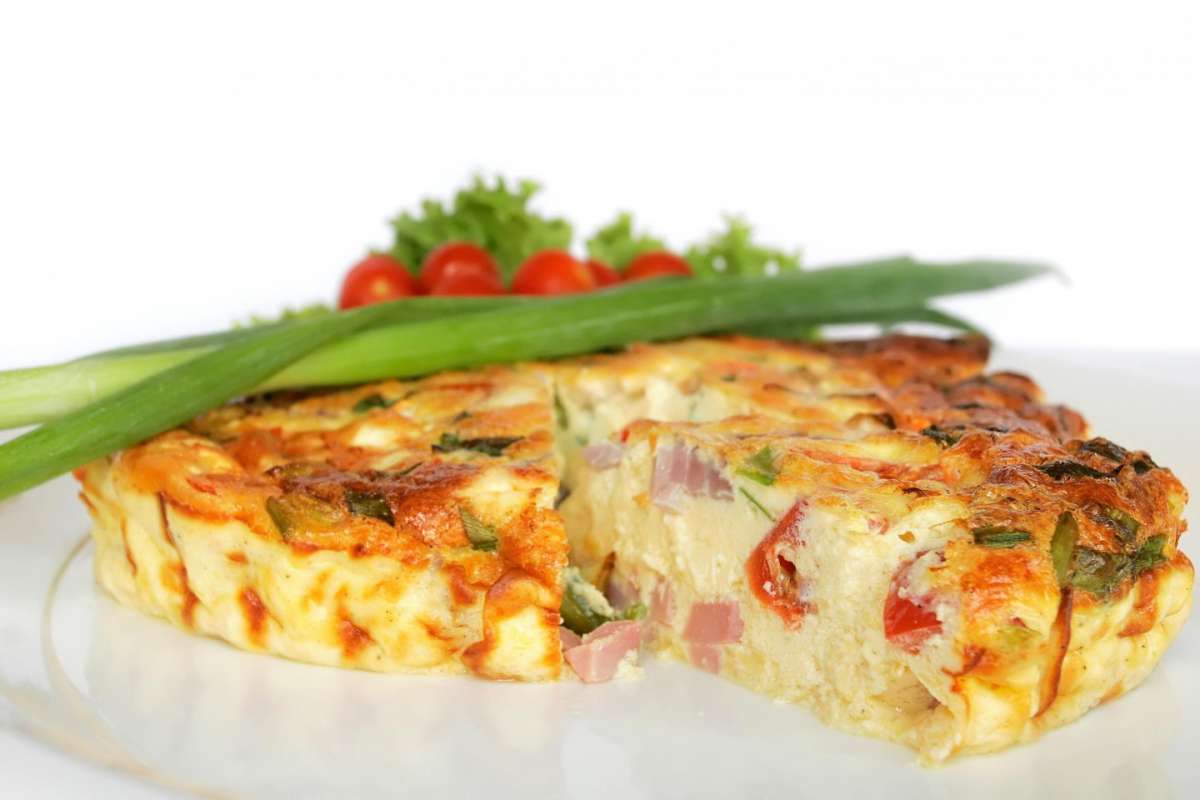 Frittata di peperoni e prosciutto