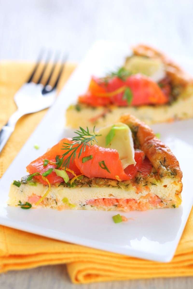 Frittata di salmone e camembert