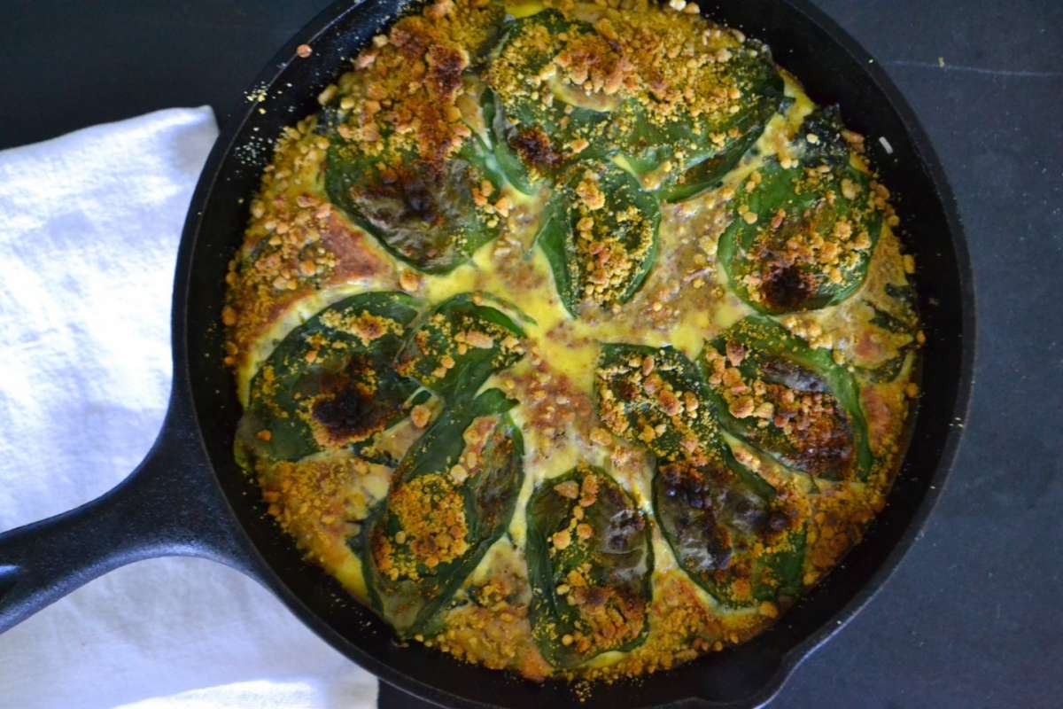 Frittata gratinata con salmone e spinaci