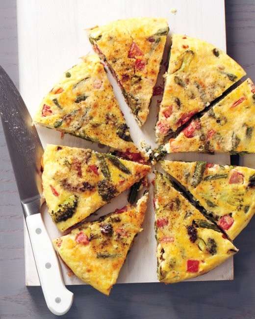 Frittata vegetariana con patate arrostite