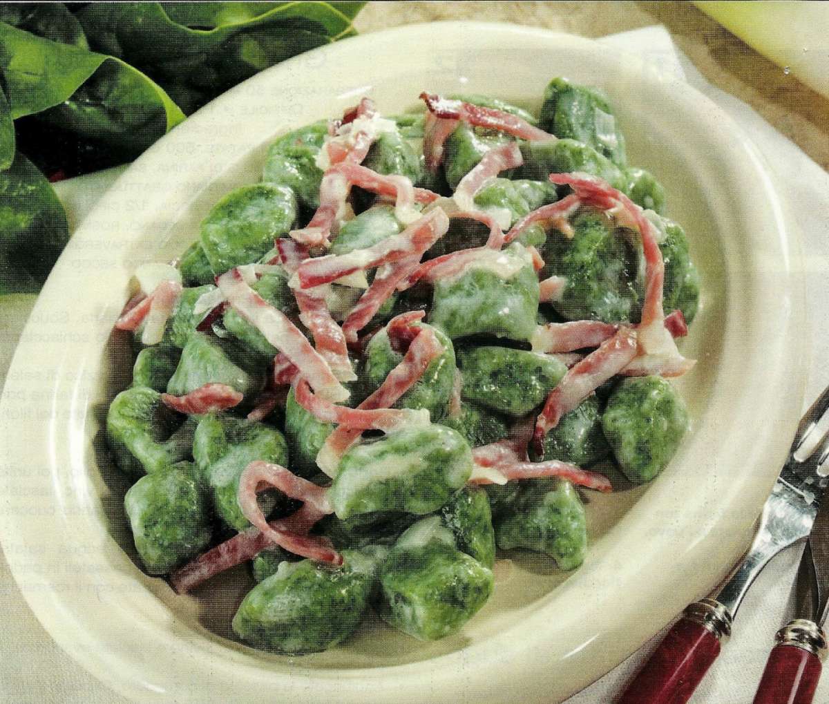 Gnocchi di spinaci e speck