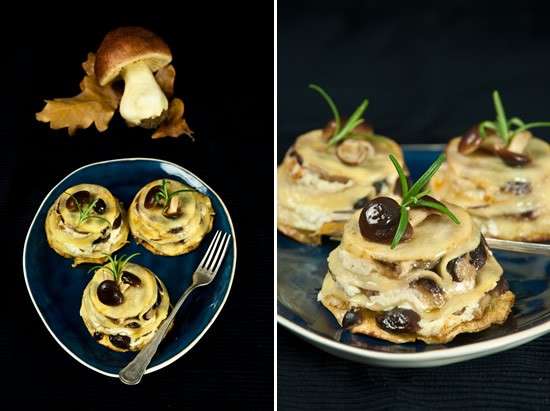 Lasagne con funghi e ricotta